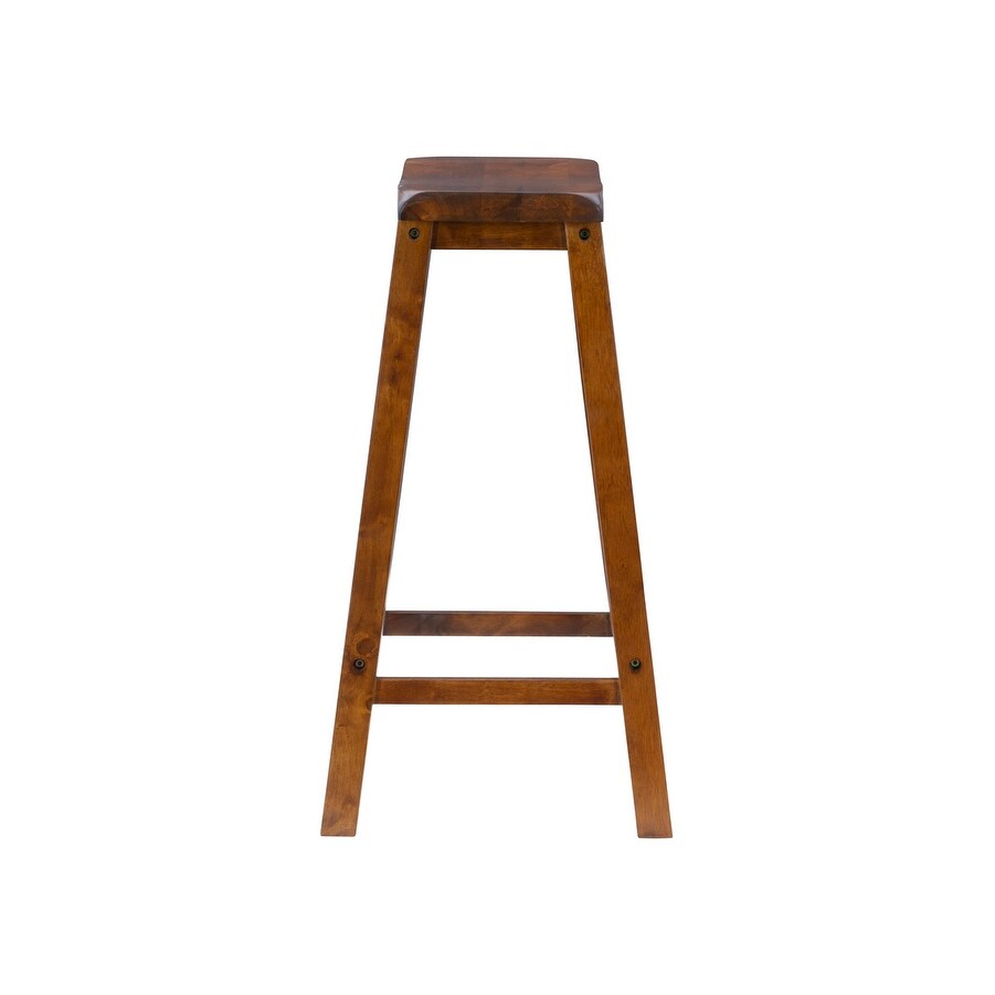 Laurell Backless Rustic Farmhouse Saddle Bar Stool