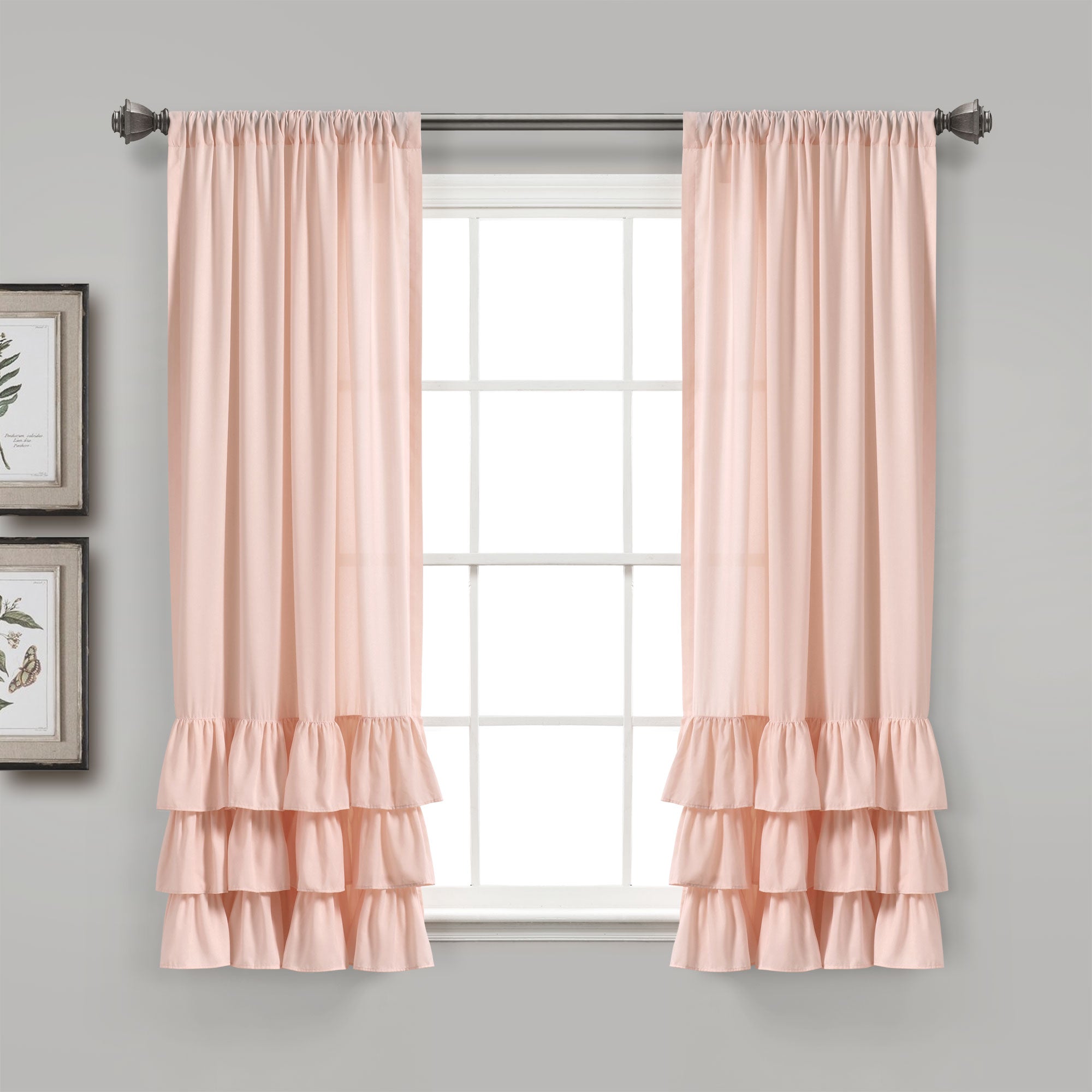 Allison Ruffle Window Curtain Panel Set