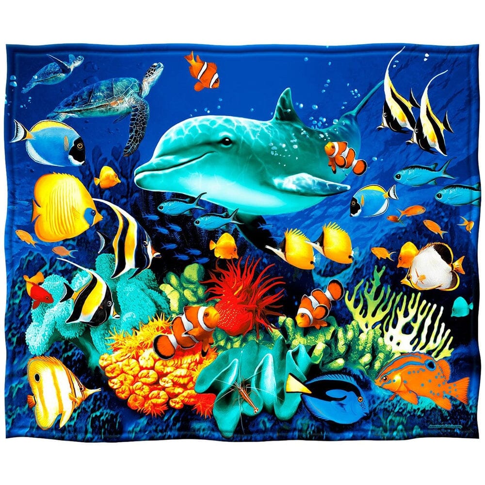 Dolphin Reef Super Soft Plush Fleece Throw Blanket