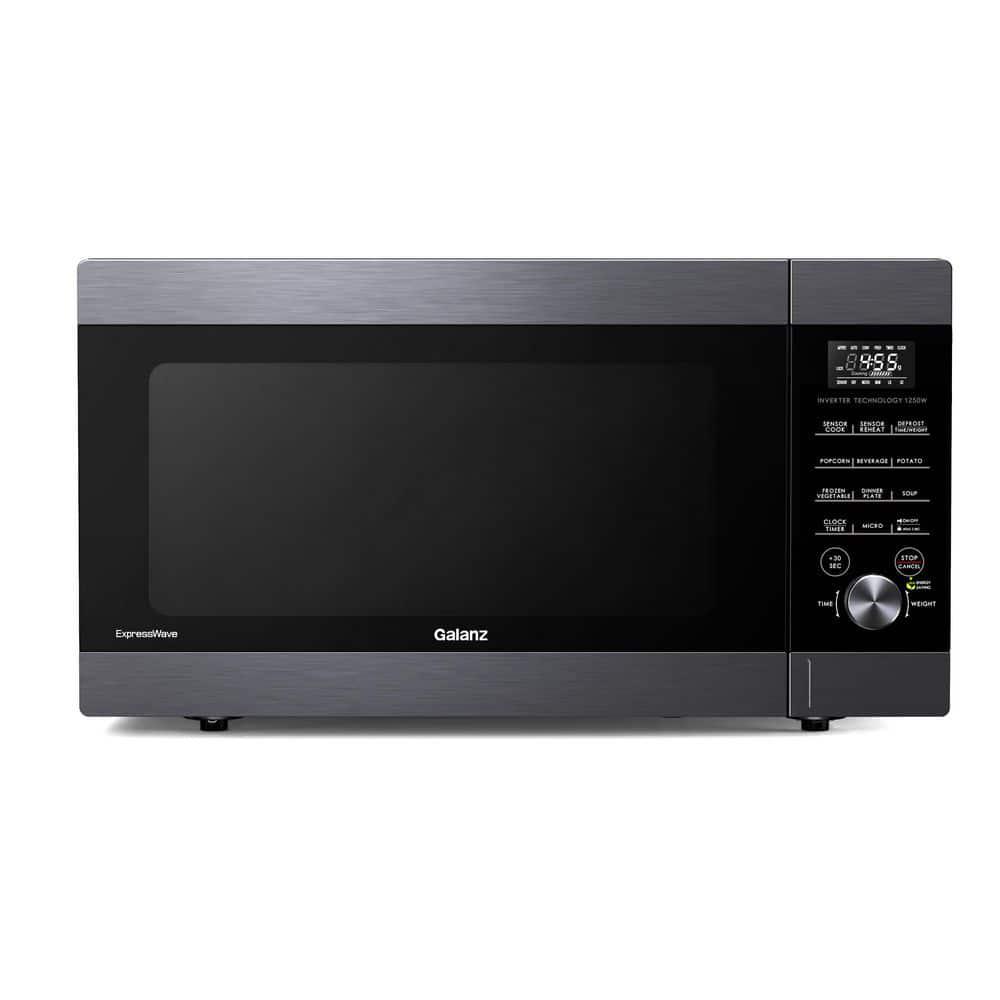 Galanz 2475 in W 22 cu ft 1250Watt Countertop Express Wave Microwave in Black Stainless Steel with Sensor Cooking Tech