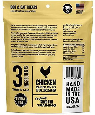 Polkadog Chicken Littles Training Bits Dehydrated Dog and Cat Treats， 8-oz bag