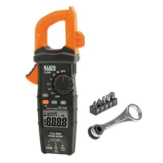 Klein Tools 600 Amp AC True RMS Auto-Ranging Digital Clamp Meter and 14 in. Drive Electrician's Mini Ratchet Tool Set M2O41633KIT