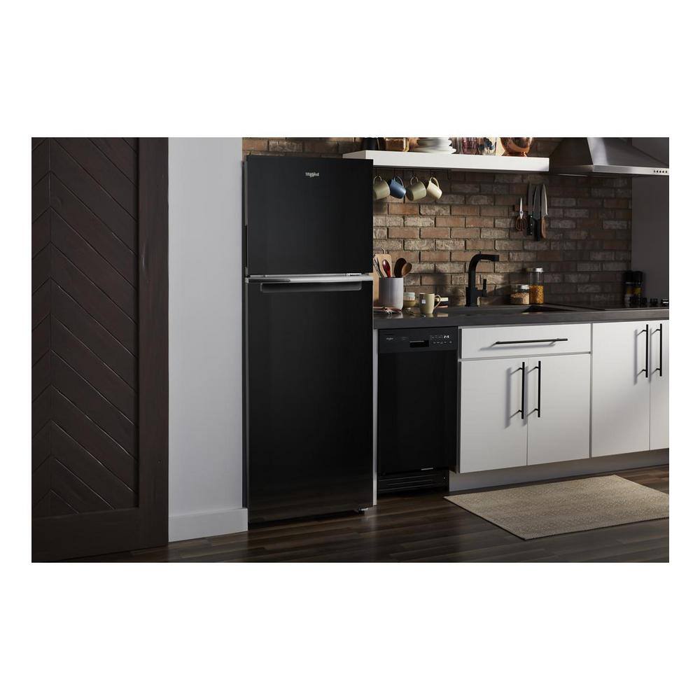 Whirlpool 12.9 cu. ft. Built-In and Standard Top Freezer Refrigerator in Black WRT313CZLB