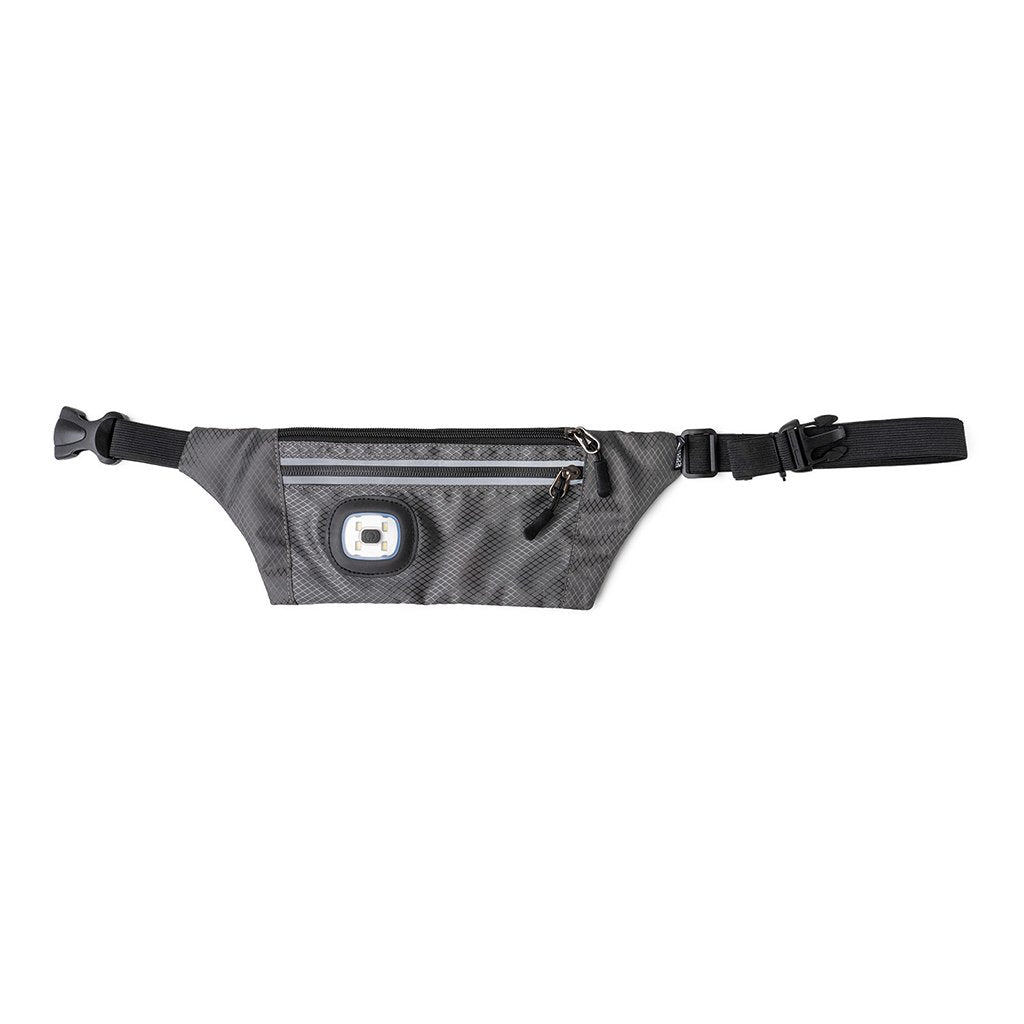 DM Merchandising  Night Scope Sling Bag with Reflective Zippers in Grey