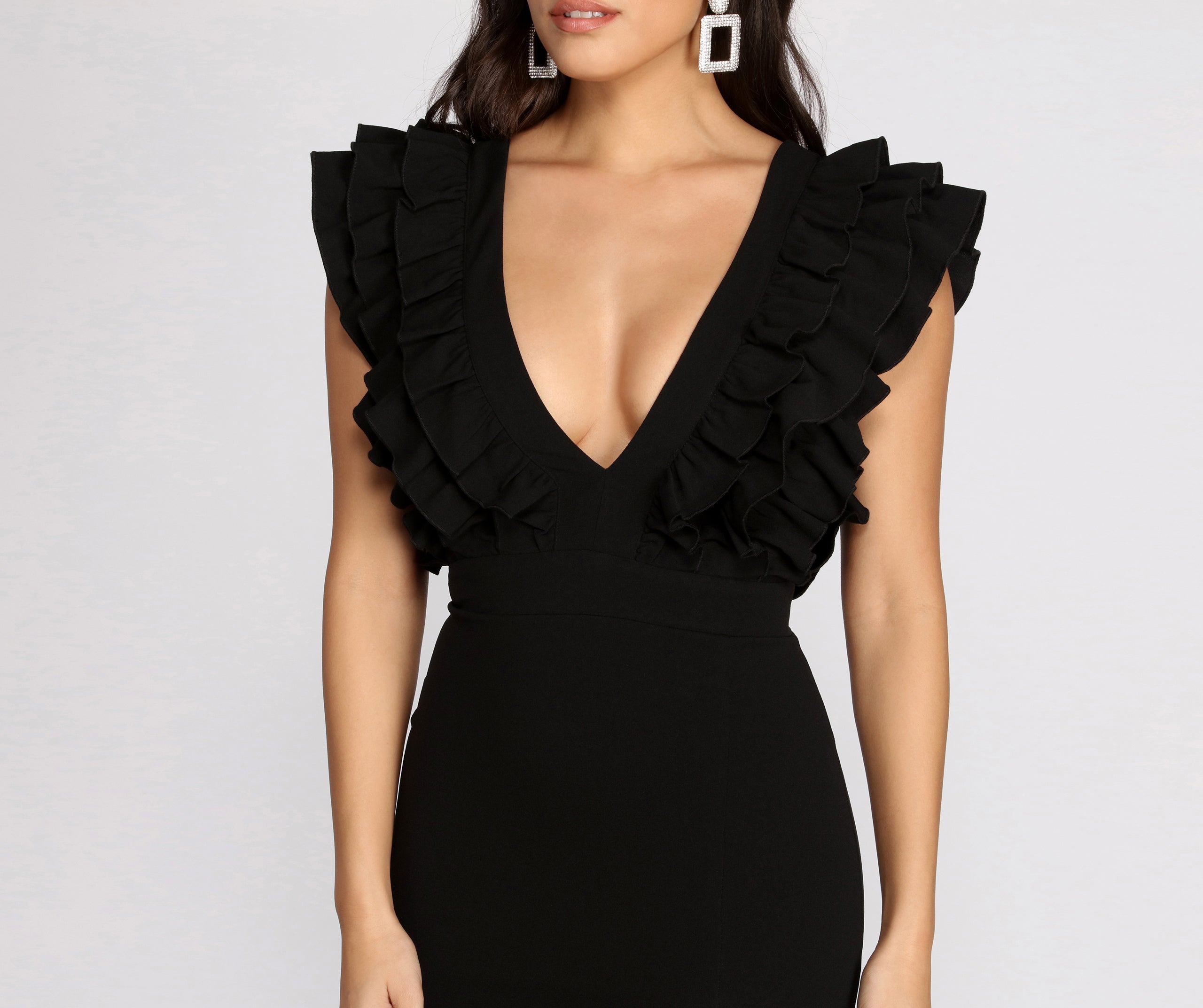 Ruffle Along The Edges Mini Dress