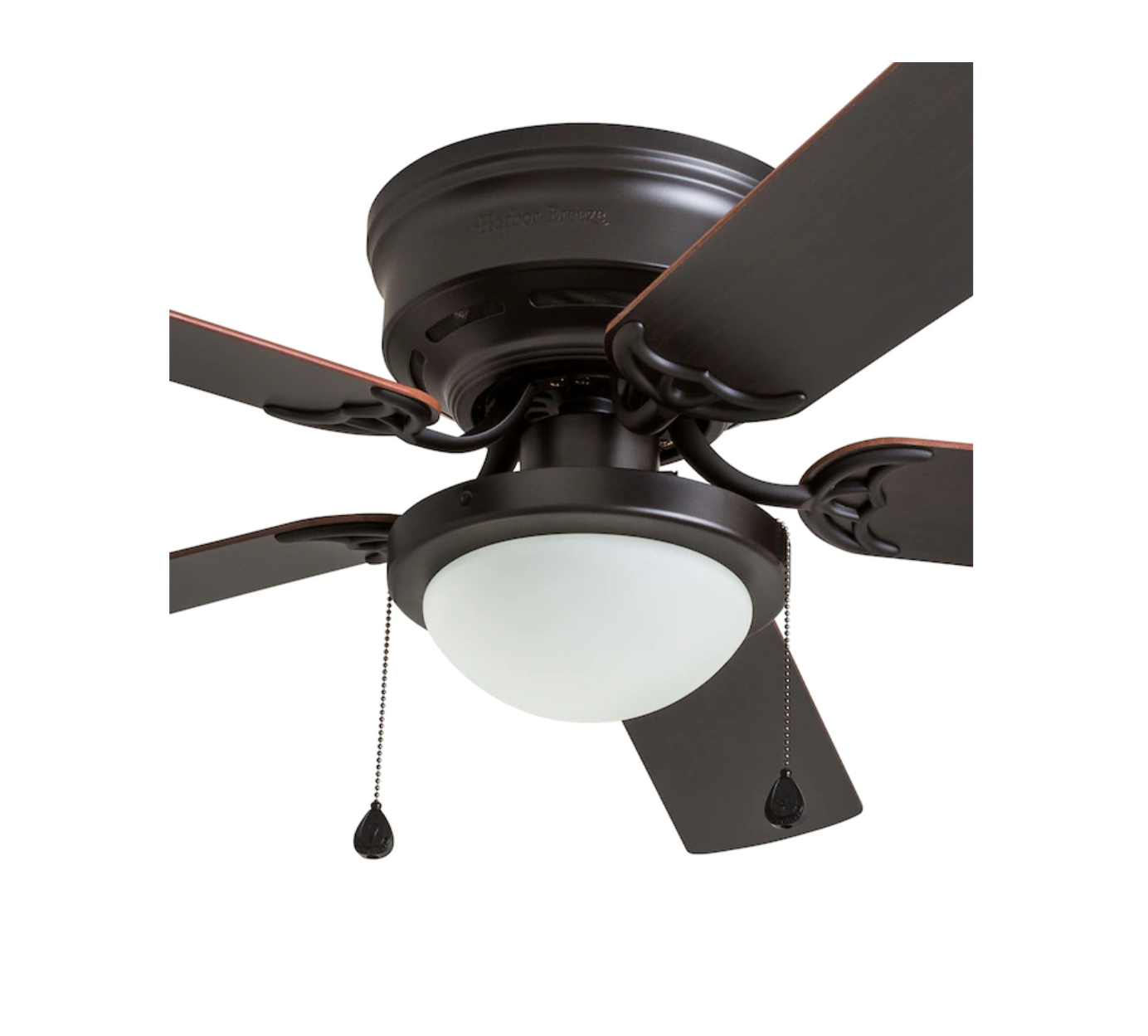 Harbor Breeze 41690 Armitage 52-in Bronze LED Indoor Flush Mount Ceiling Fan with Light (5-Blade)