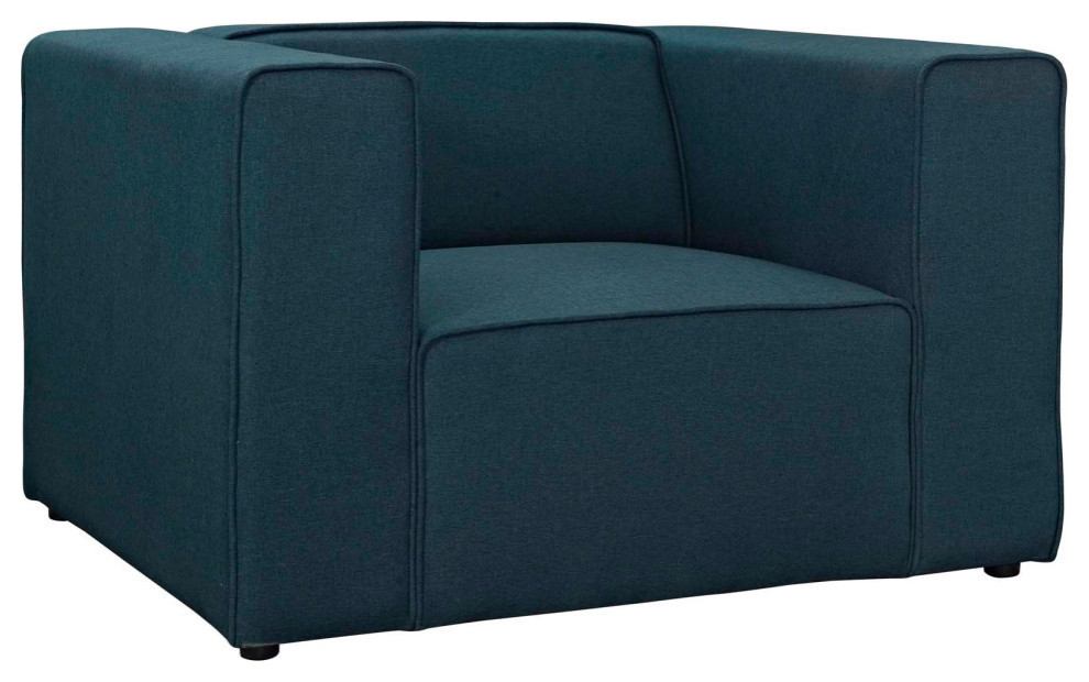 Lyla Blue Upholstered Fabric Armchair   Modern   Armchairs And Accent Chairs   by Rustic Home Furniture Deco  Houzz