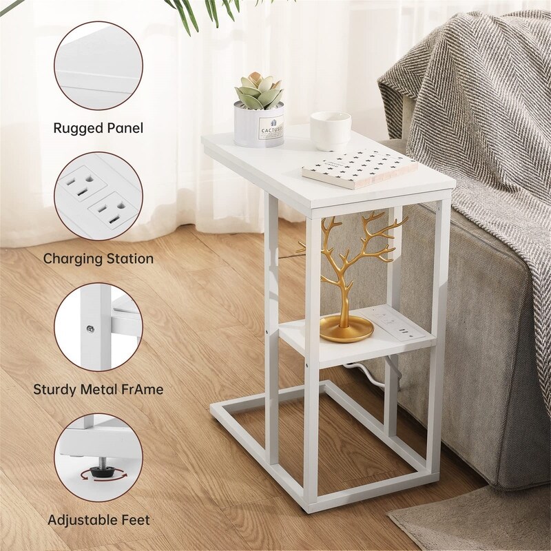 Small Side Tables with USB Ports and Outlets