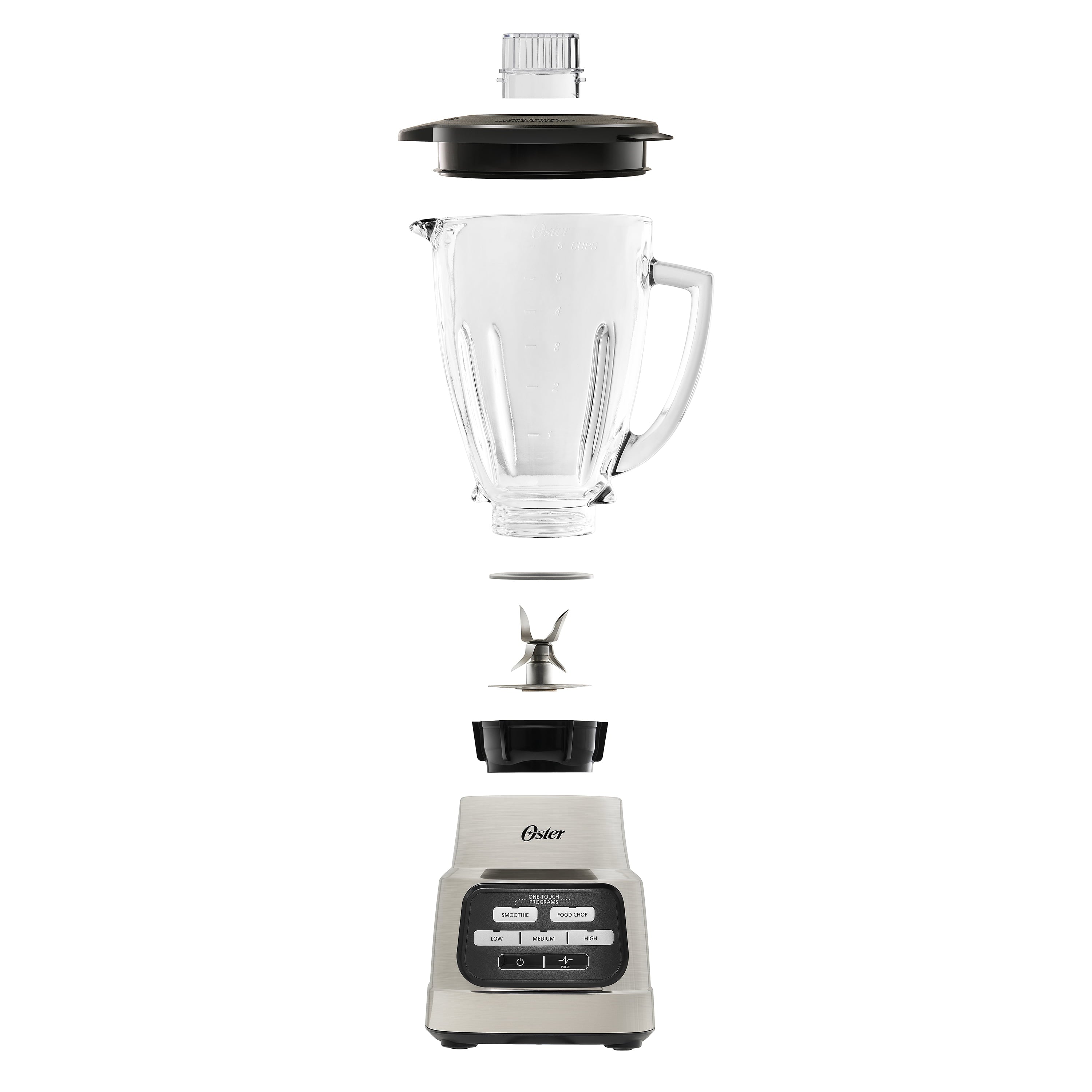 Oster One-Touch Blender with Auto-Programs and 6-Cup Boroclass Glass Jar