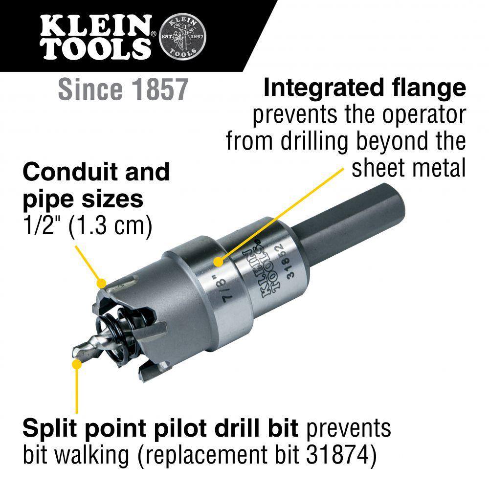 Klein Tools 8-Piece Master Electrician's Hole Cutter Set 31873