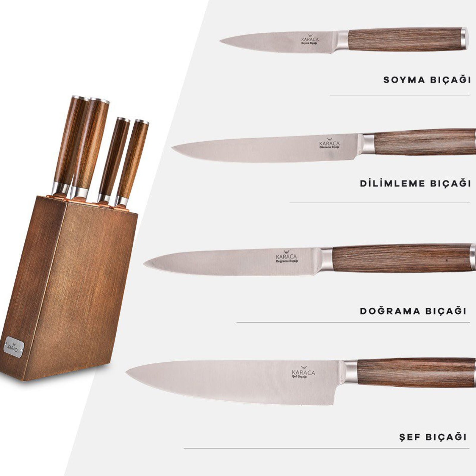 Karaca Hardwood 5 Piece Knife Set  153.03.06.1301