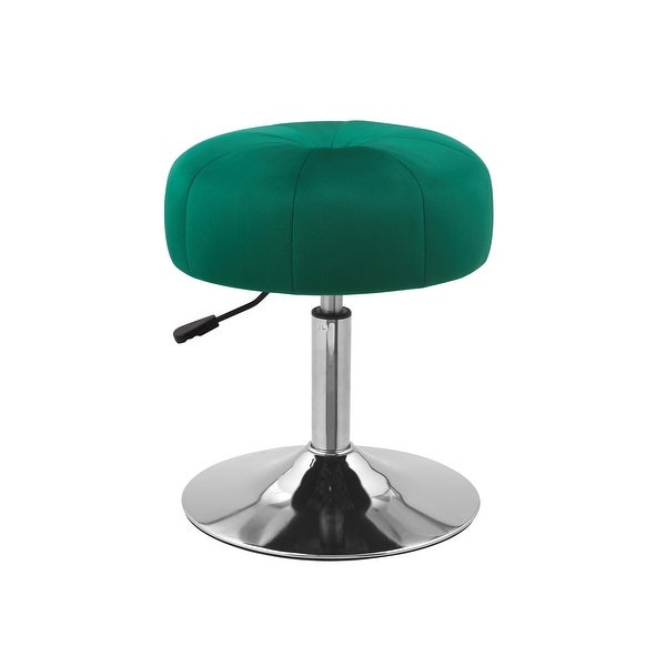 Art Leon Round Adjustable Height Velvet Swivel Stool