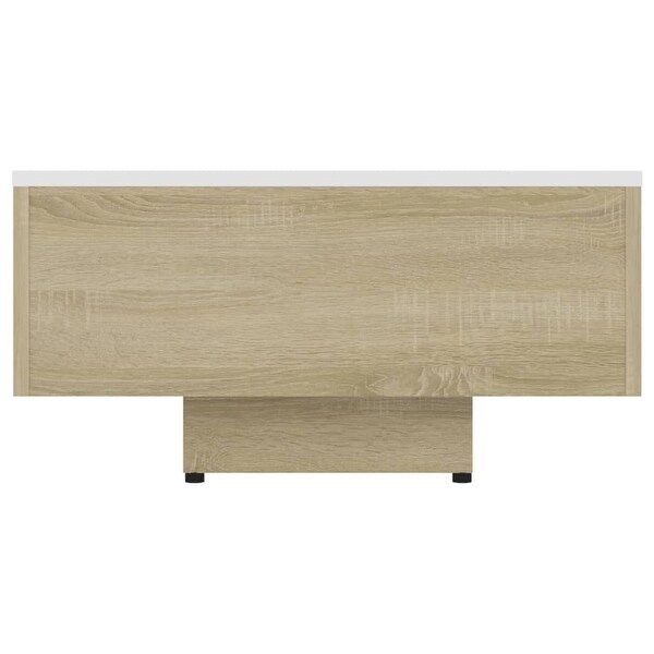 vidaXL Coffee Table White and Sonoma Oak 45.3