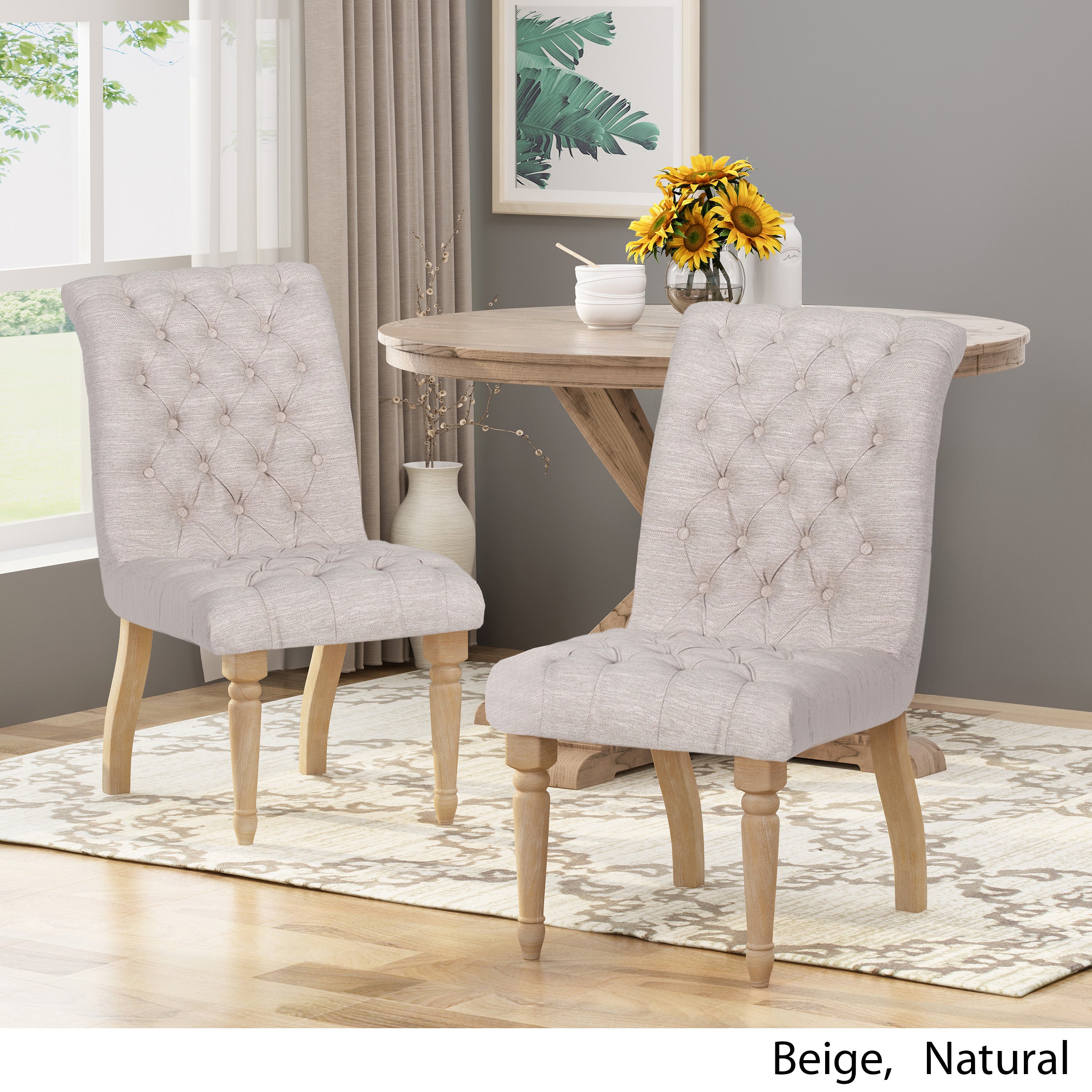 Terrance Tufted Fabric Dining Chair (Set of 2)