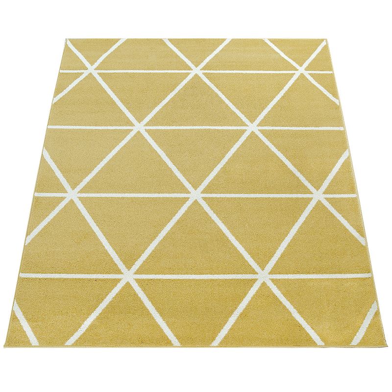 Modern Area Rug for Living Room Geometric Pattern in Pastel Colors