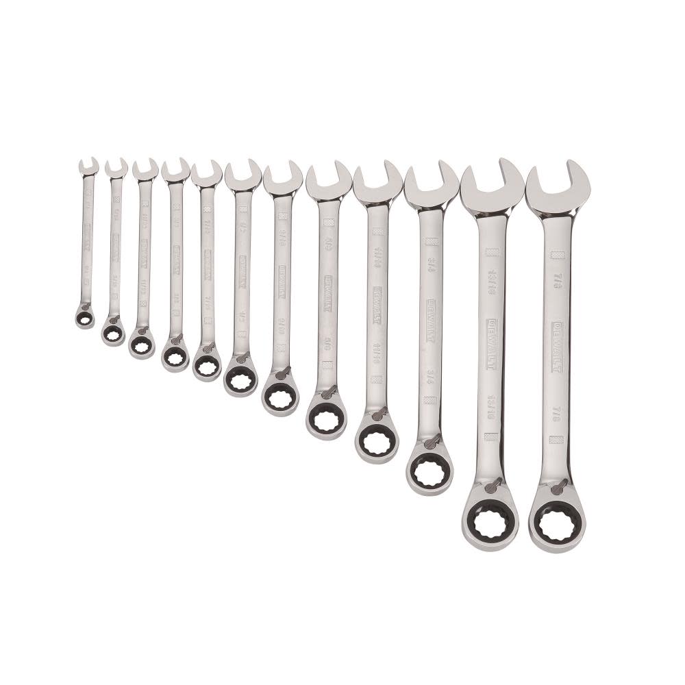 DW 12 Piece Reversible Ratcheting Wrench Set - SAE DWMT19232 from DW