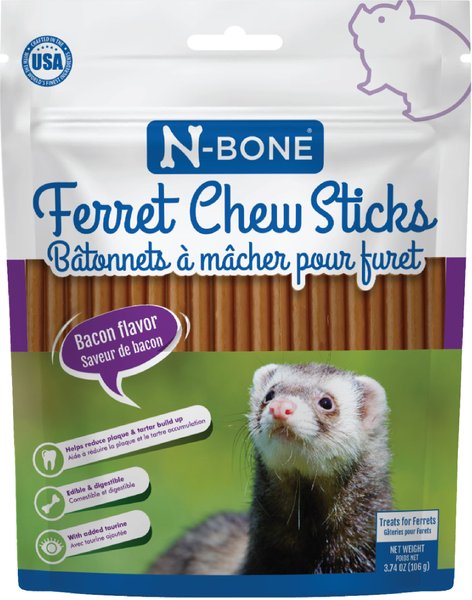 N-Bone Bacon Flavor Chew Sticks Ferret Treat， 3.74-oz bag