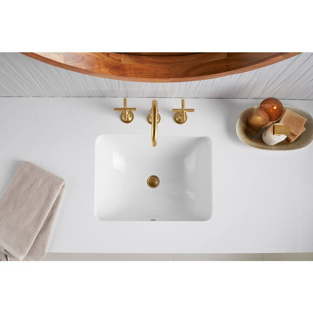 KOHLER Caxton Rectangle Undermount Bathroom Sink in White K-EC20000-0