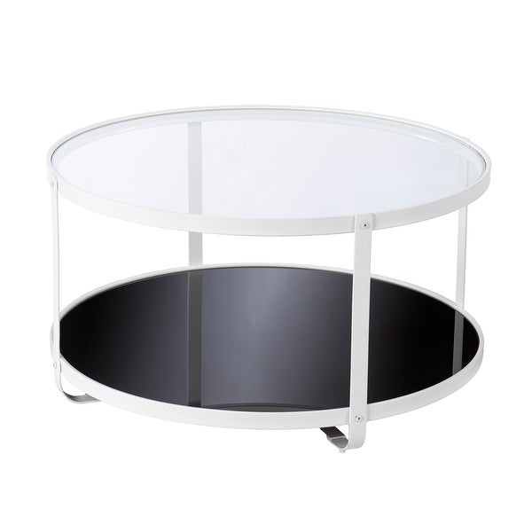 SEI Furniture Valerio Contemporary White Glass Coffee Table