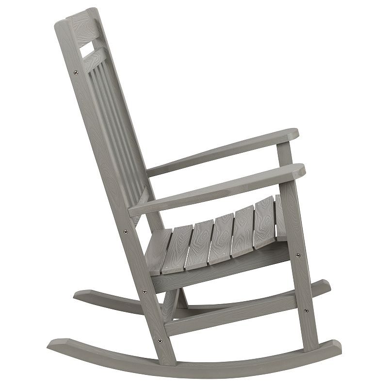 Merrick Lane Hillford Poly Resin Indoor/Outdoor Rocking Chair with Side Table