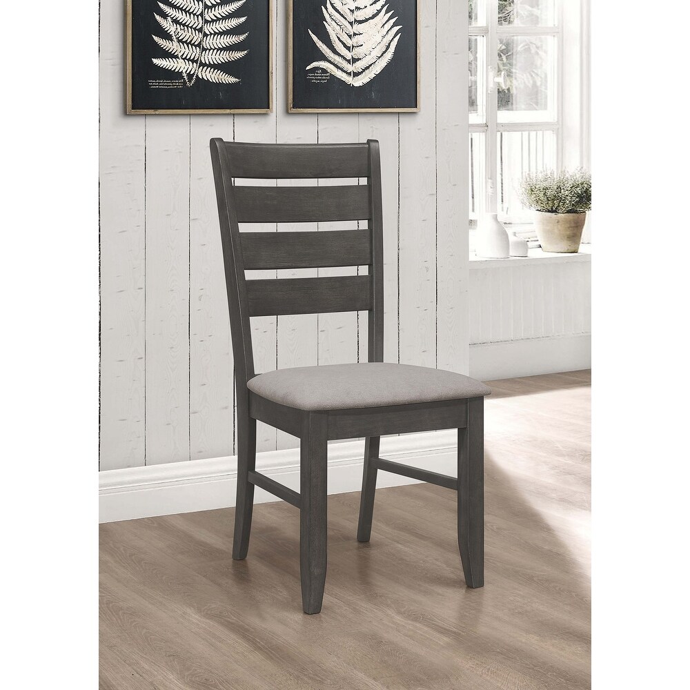 Coaster Furniture Dalila Ladder Back Side Chairs Brown And Grey (Set of 2)   19.25'' x 22.25'' x 40.25''