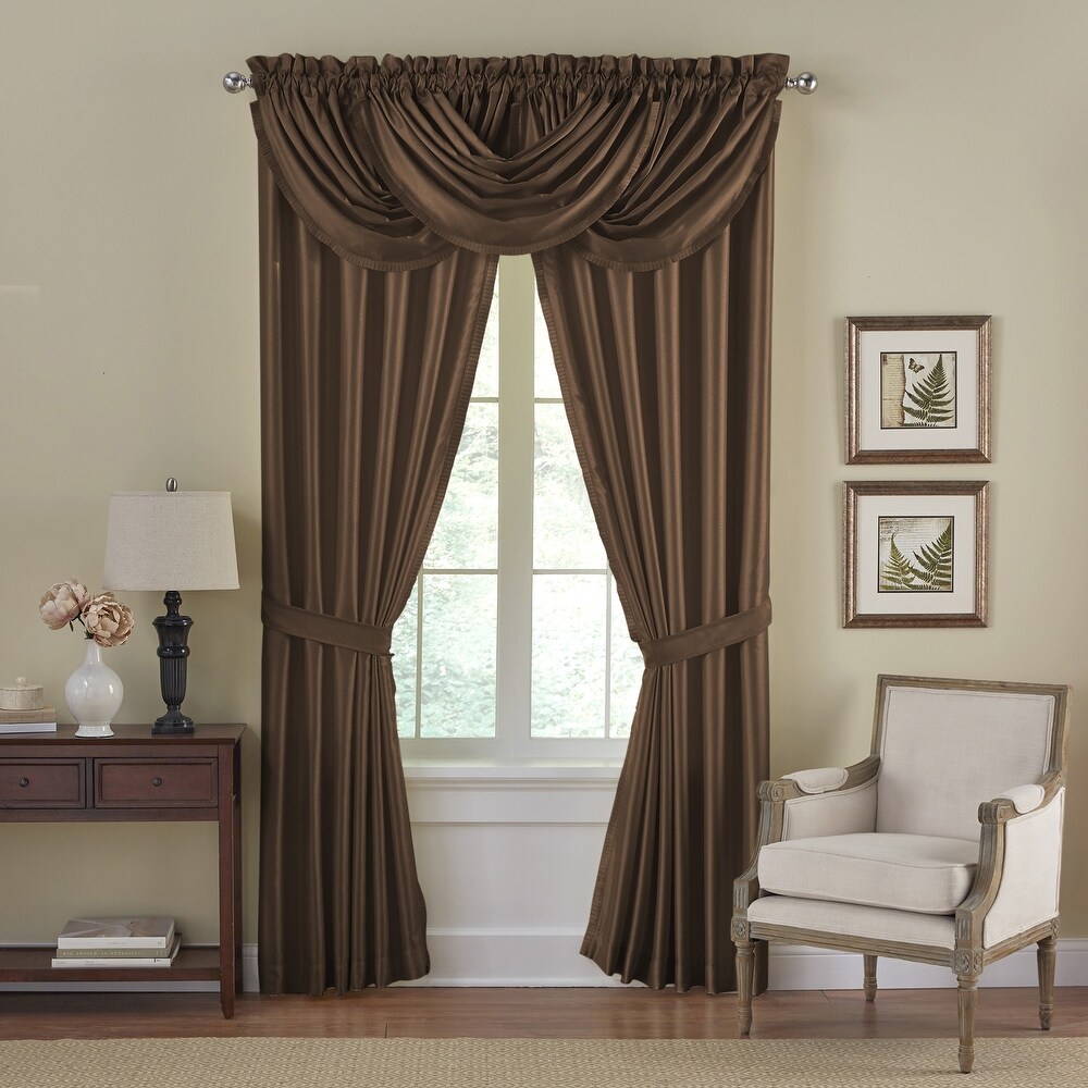 Elrene Versailles Faux Silk Waterfall Window Valance   52\