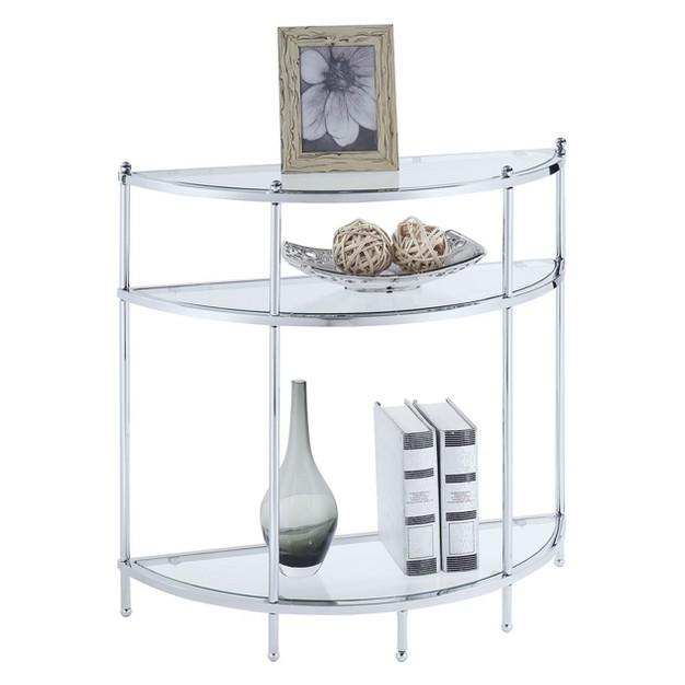 Royal Crest Entryway Table Chrome glass Breighton Home