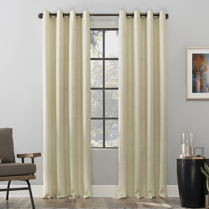 Scott Living Dari Heathered Texture Semi-Sheer Grommet 1-panel Window Curtain