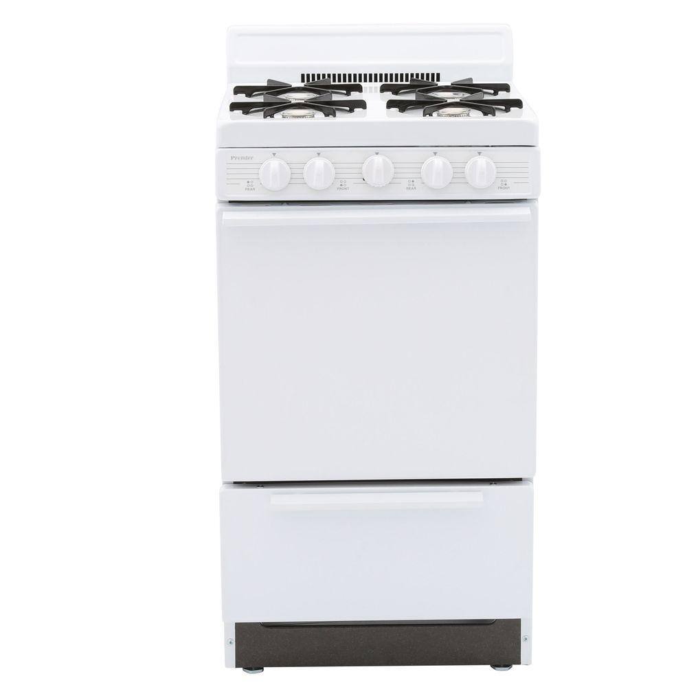 Premier 20 in. 2.42 cu. ft. Gas Range in White SAK100OP