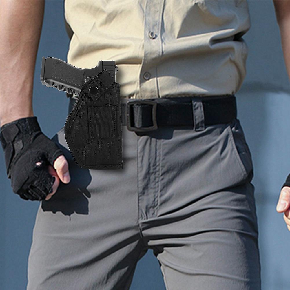 Concealed Carry Black Oxford Cloth Pistol Holster Waist Belt Handgun Carrier