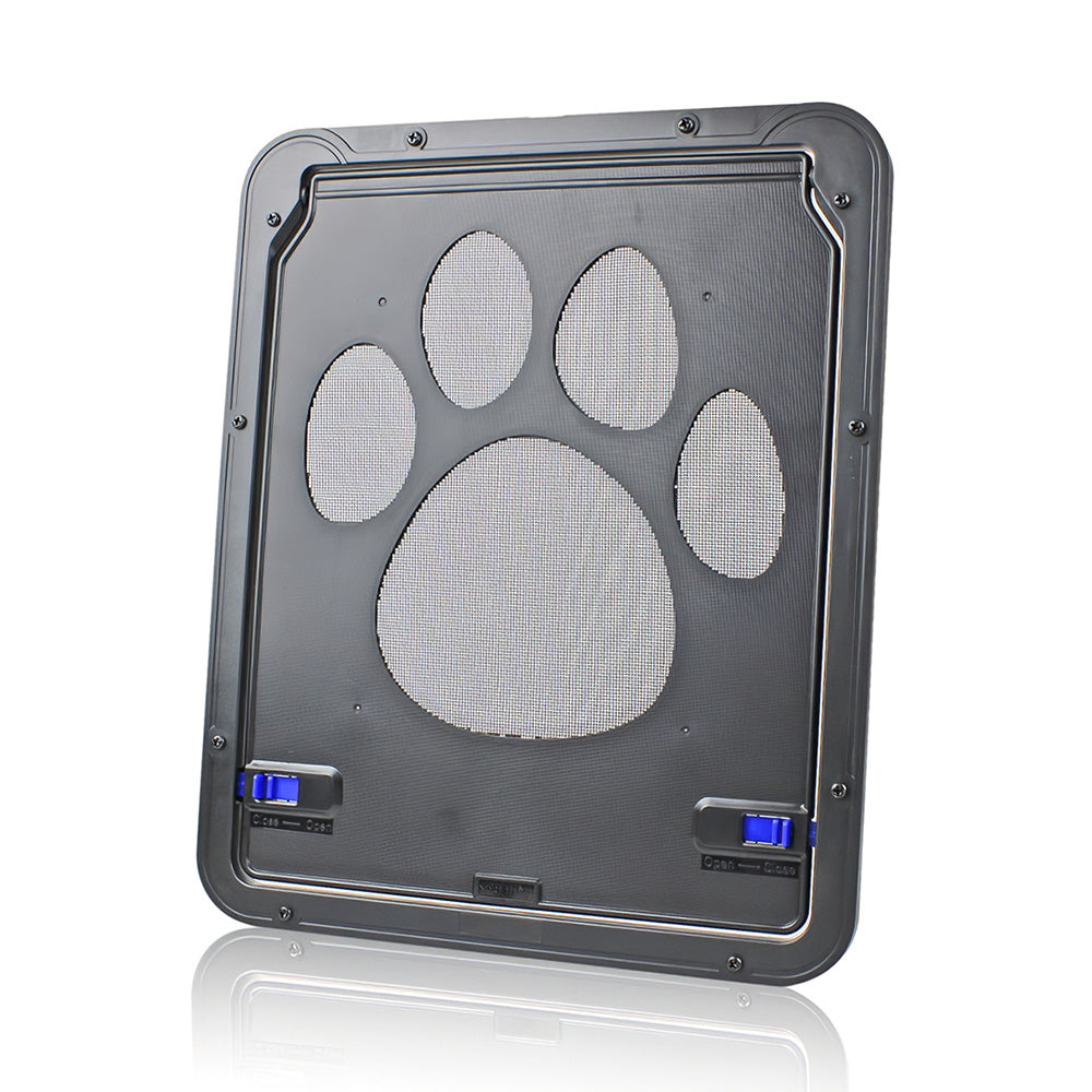 ametoys Pet Screen Door Magnetic Flap Screen Automatic Lockable Black Door for Small Cat Puppy