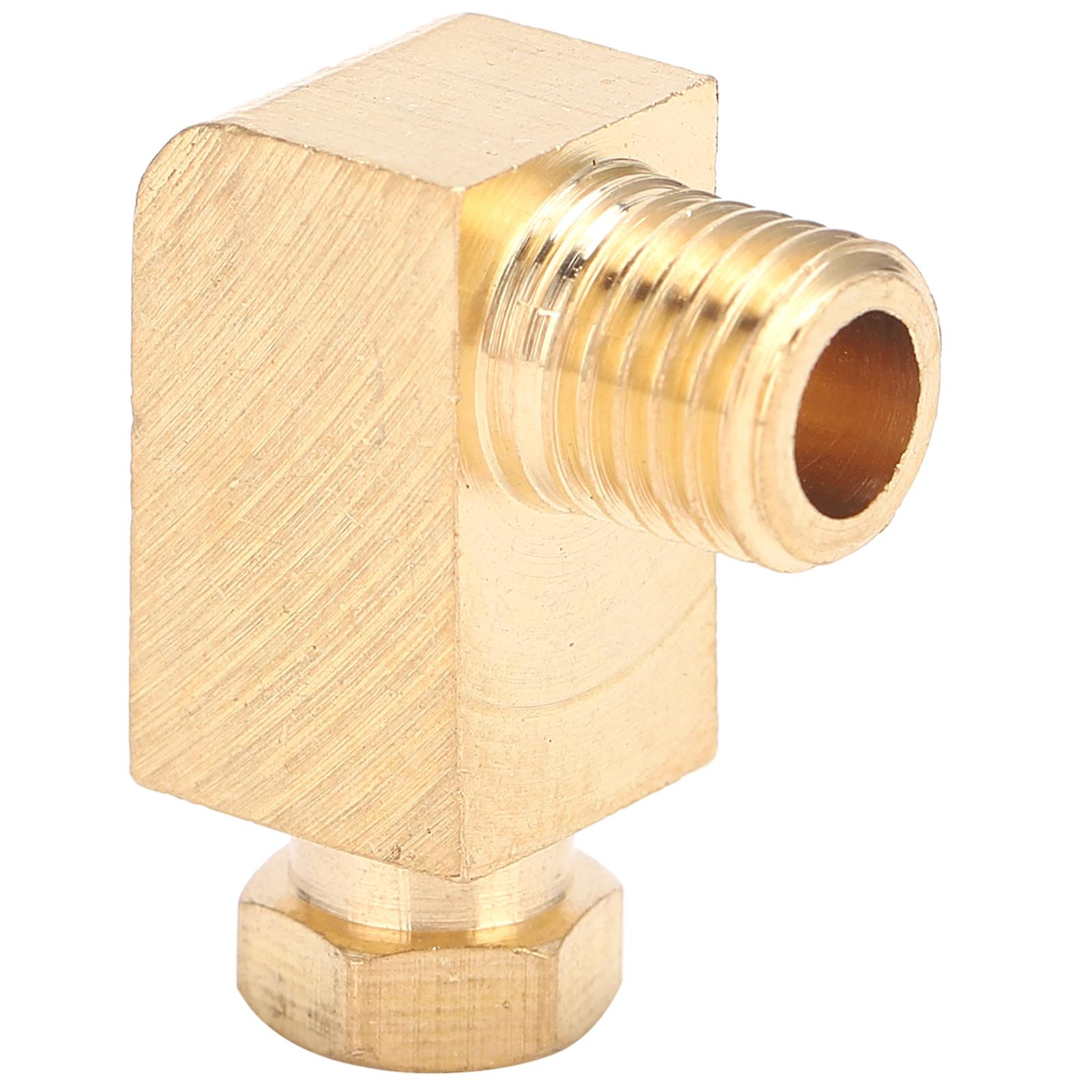 Brass 90 Degree Elbow Compression Tube Pipe Fitting Connector Adapter for Oil Lubrication SystemPL408 4mm / 0.16in M8 x 1