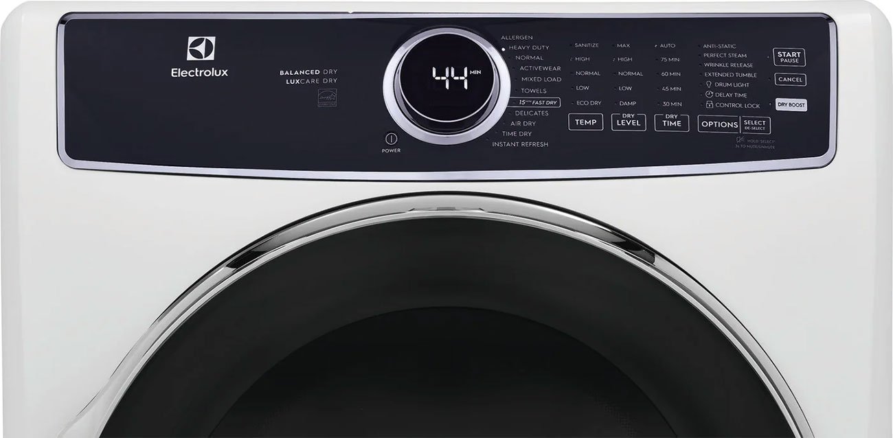 Electrolux 8 Cu. Ft. White Front Load Perfect Steam Electric Dryer With Balanced Dry and Instant Refresh