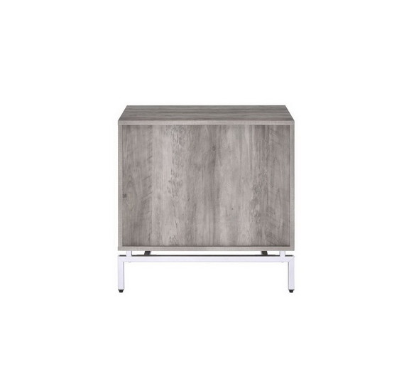 ACME Cistus Accent Table  Weathered Gray Oak   Whi...