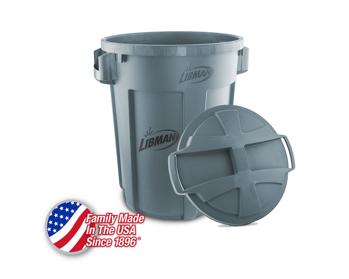 Libman Heavy-Duty 32 Gallon Trash Can With Lid - 1464