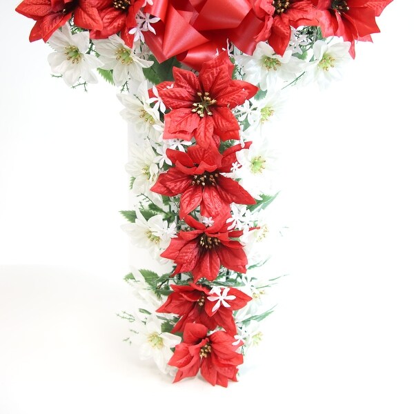 Memorial Christmas Poinsettia Memorial Cross