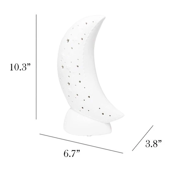 Simple Designs Porcelain Moon Shaped Table Lamp - 6.69