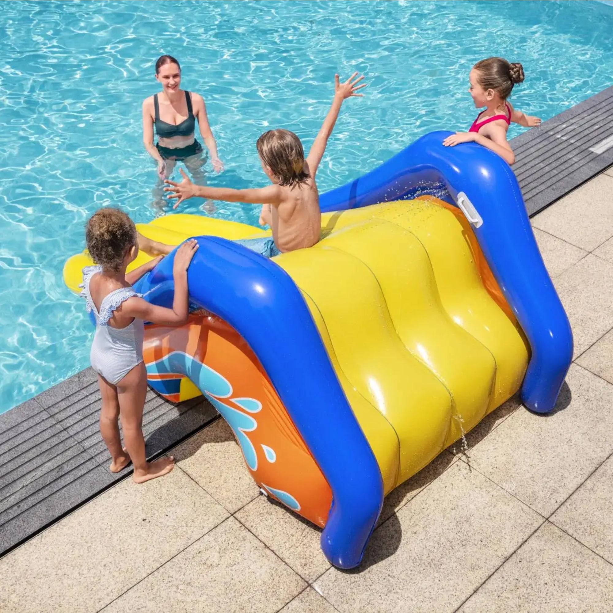 Bestway H2OGO! Giant Inflatable Outdoor Pool Water Slide with Built-In Sprinkler