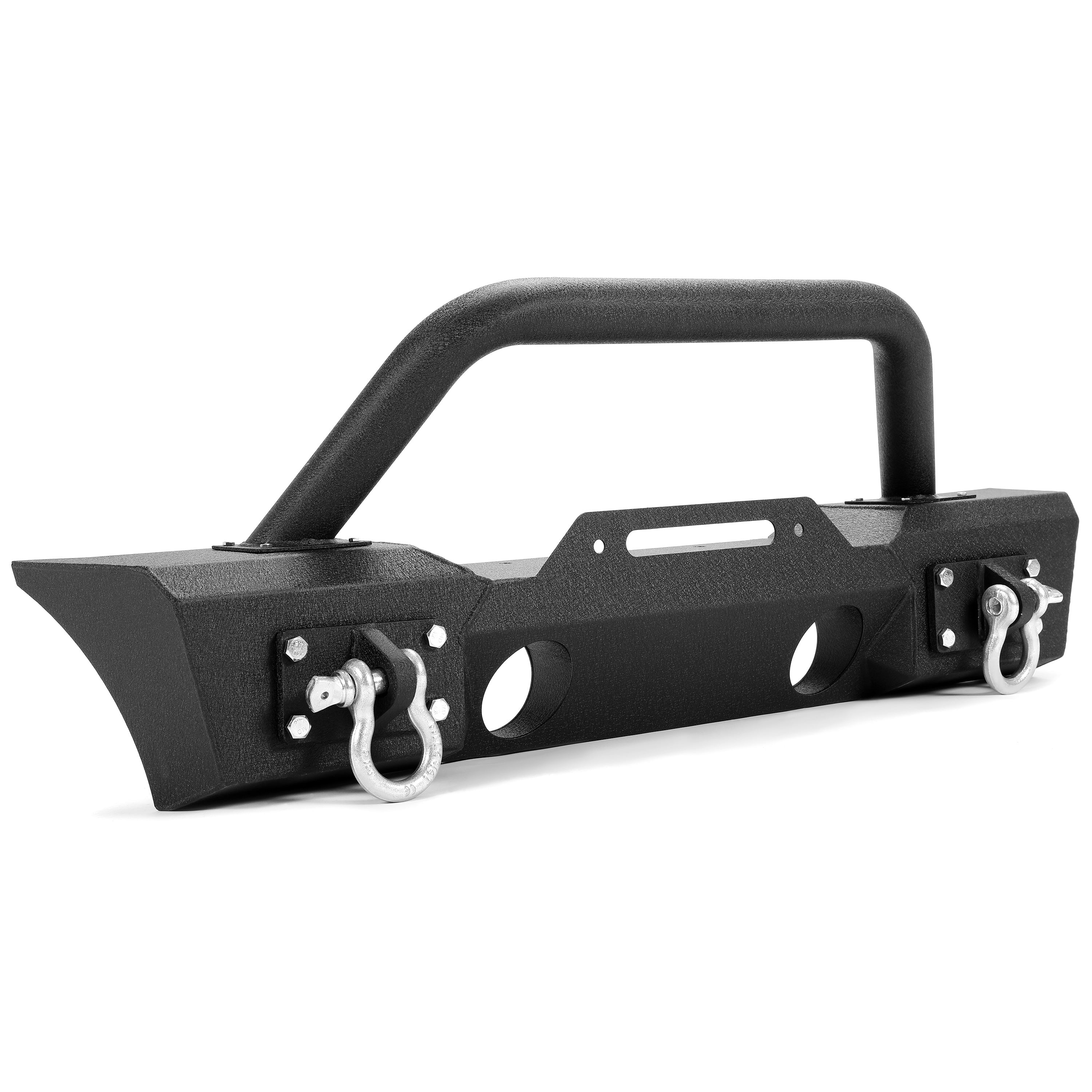 Fits For 2007-2018 Jeep Wrangler JK Stubby Front Bumper Winch Plate w/Fog Light Housing