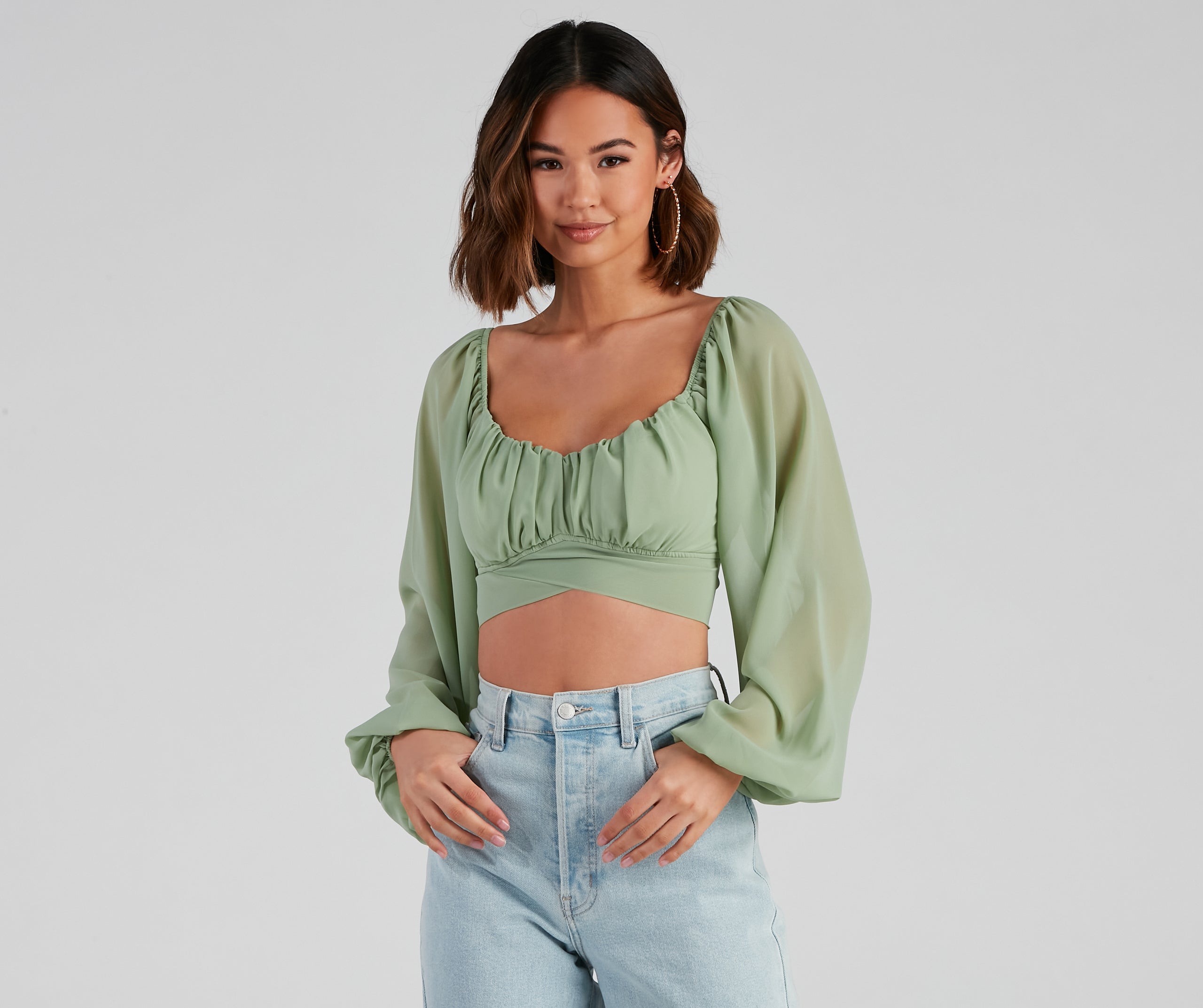 Such A Daydream Chiffon Crop Top