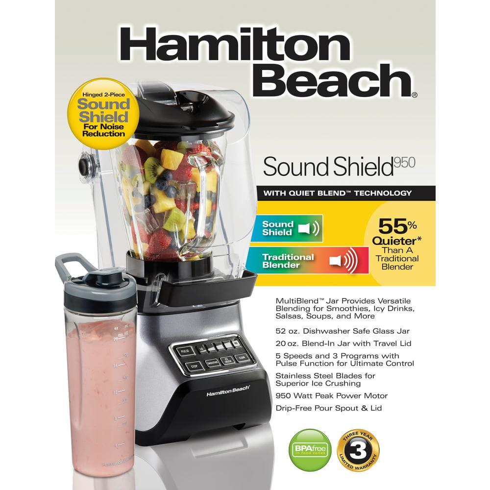 Hamilton Beach 52 oz 5Speed Grey Sound Shield 950 Blender