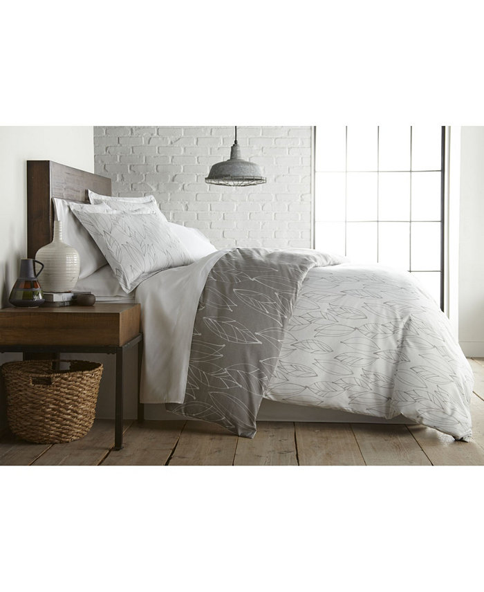 Southshore Fine Linens Modern Foliage Ultra Soft Duvet Cover and Sham Set， King