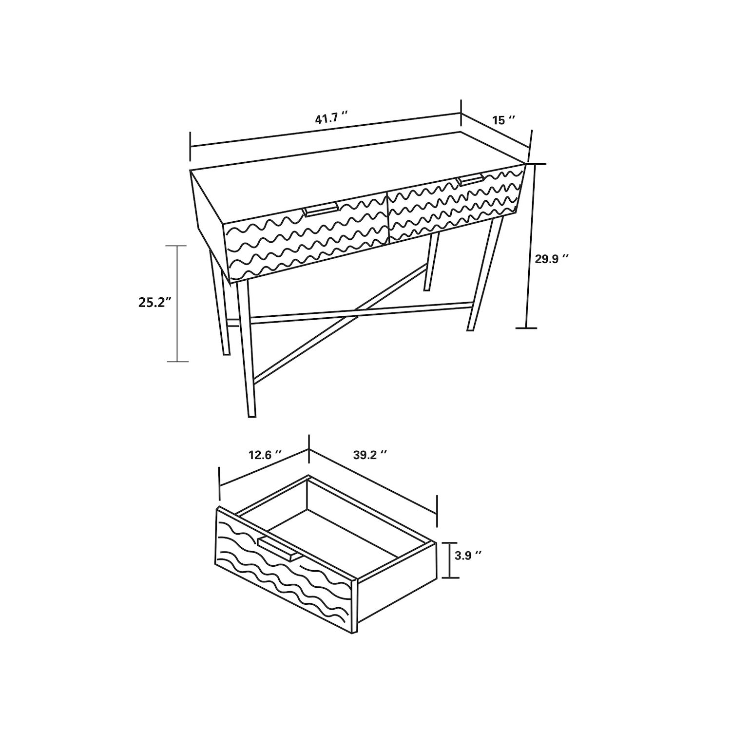 Baxton Studio Galia Console Table