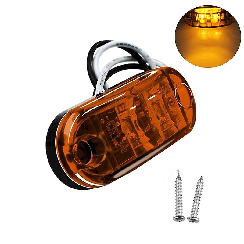 1pcs Warning Light Led Diode Light Oval Clearance Trailer Truck Orange White Red Led Side Marker Lamp 12v 24v Truck Accessorie