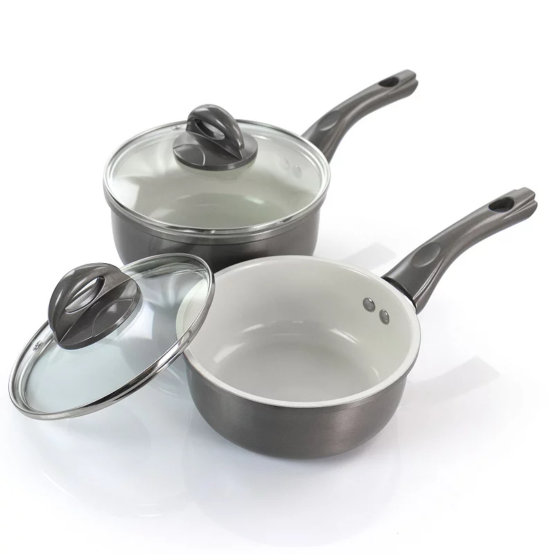 Gibson Home Hestonville 7 Piece Aluminum Nonstick Cookware Set with Bakelite Handles