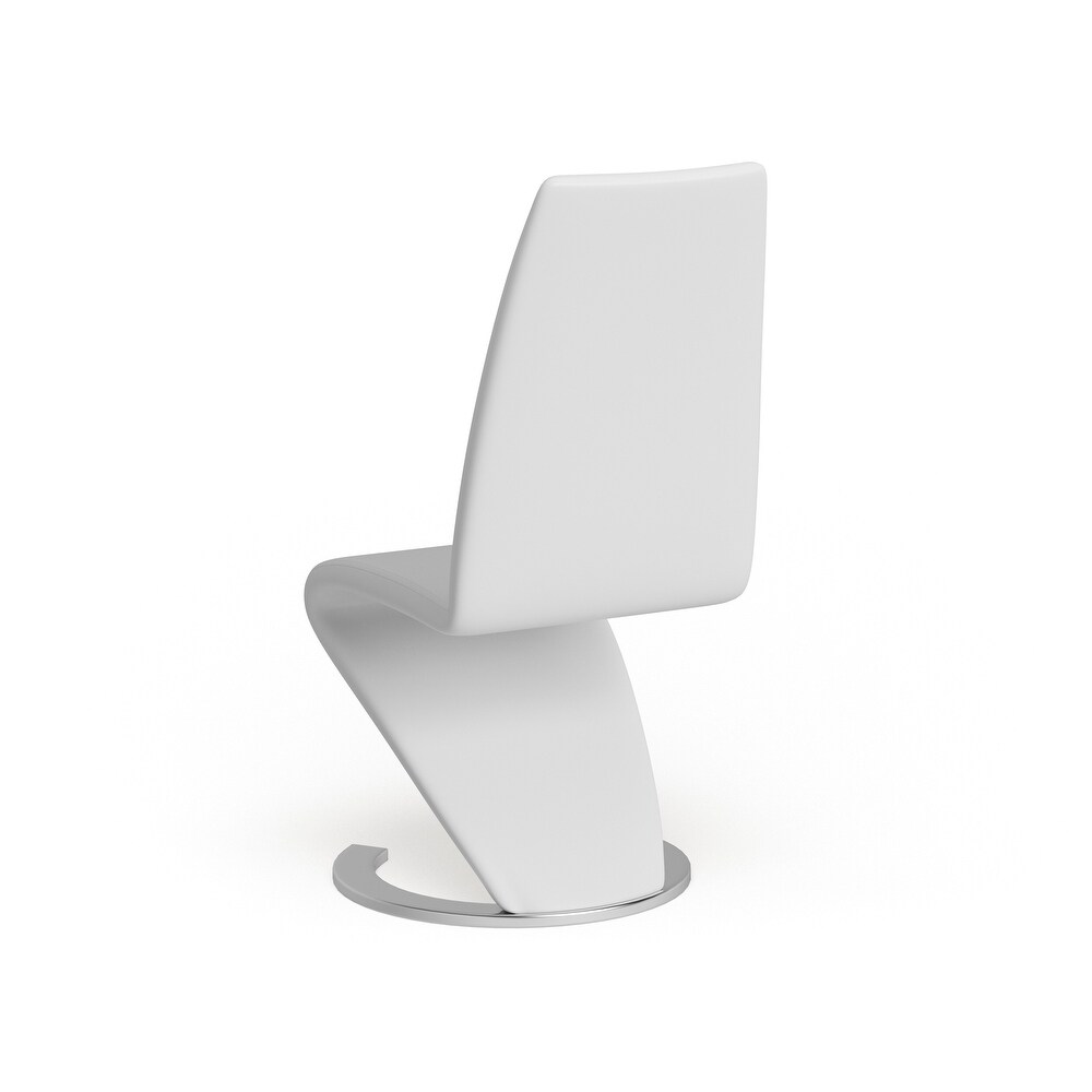 Modern White Polyurethane Leather Dining Chair   N/A