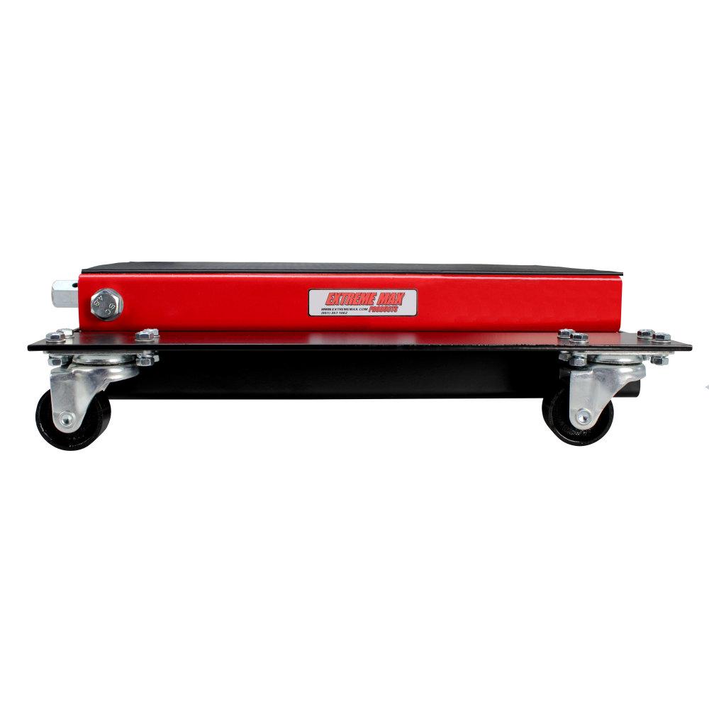 Extreme Max 5001.5059 Wide Motorcycle Scissor Jack with Dolly， 1100 lbs.