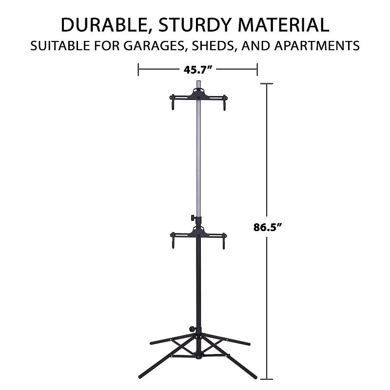 RaxGo Freestanding and Foldable Design， Adjustable Bike Storage Rack for 2 Bikes