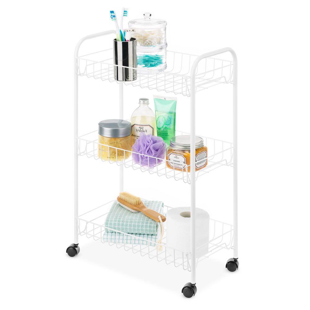 Whitmor Steel 4-Wheeled Cart in White 6023-10262-SIOC