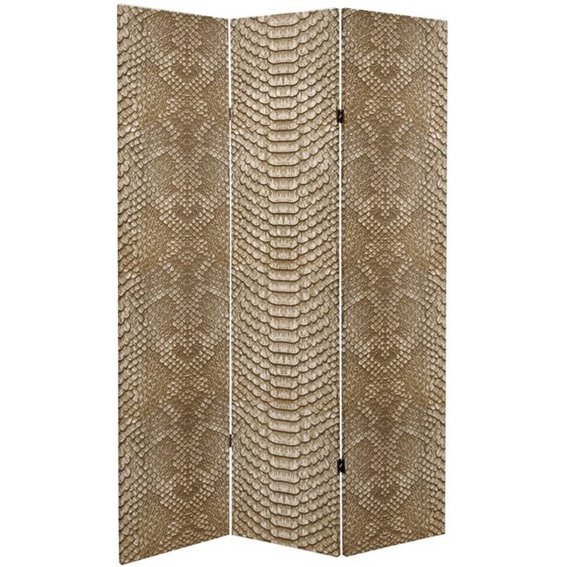 Double Sided Snake Print Canvas Room Divider Oriental Furniture